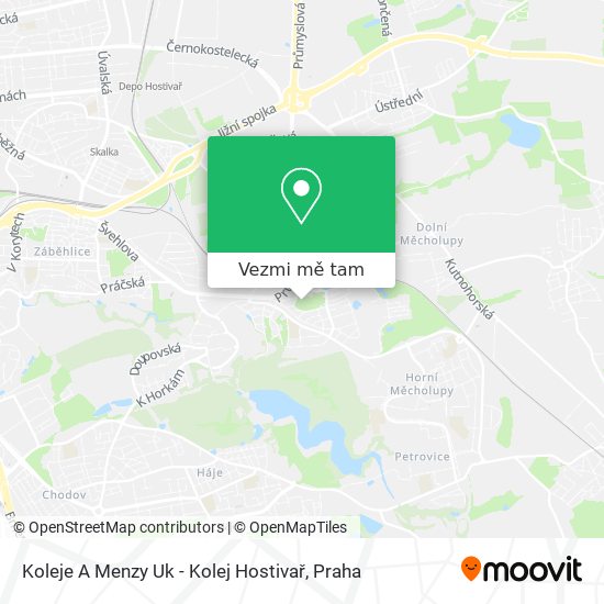 Koleje A Menzy Uk - Kolej Hostivař mapa