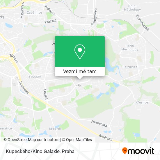Kupeckého/Kino Galaxie mapa