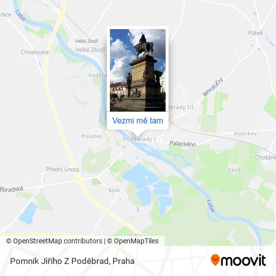 Pomník Jiřího Z Poděbrad mapa