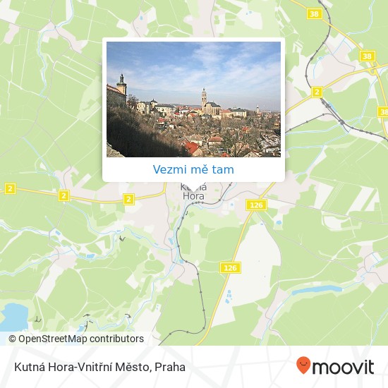 Kutná Hora-Vnitřní Město mapa