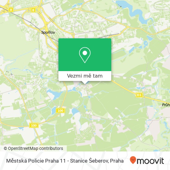 Městská Policie Praha 11 - Stanice Šeberov mapa