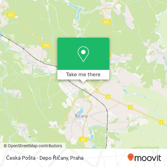 Česká Pošta - Depo Říčany mapa