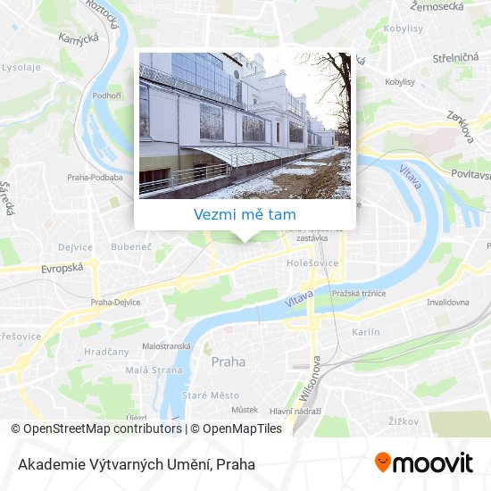 Akademie Výtvarných Umění mapa