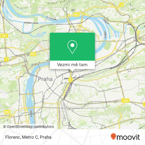 Florenc, Metro C mapa