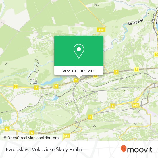 Evropská-U Vokovické Školy mapa