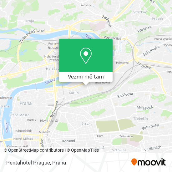 Pentahotel Prague mapa