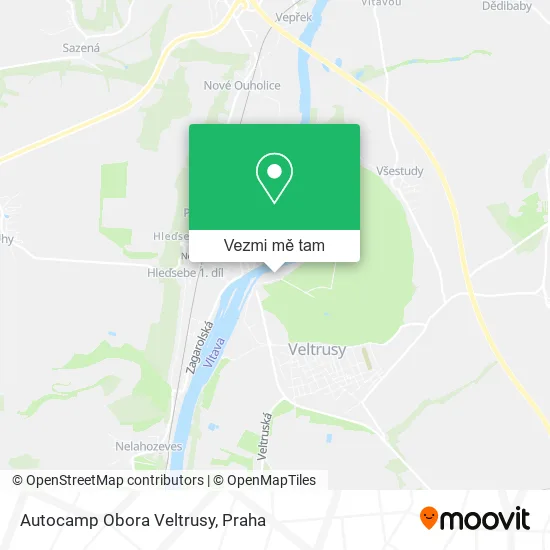 Autocamp Obora Veltrusy mapa