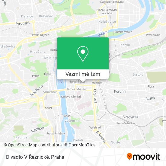 Divadlo V Řeznické mapa