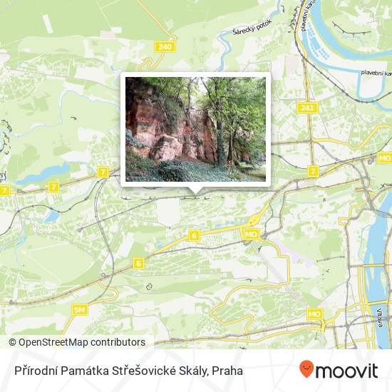 Přírodní Památka Střešovické Skály mapa