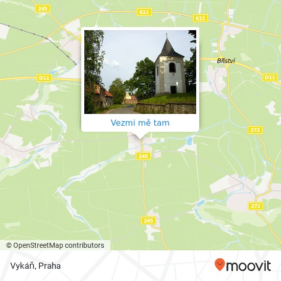 Vykáň mapa