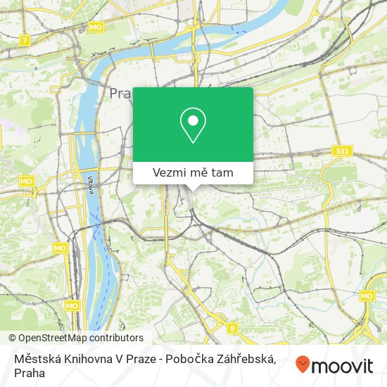 Městská Knihovna V Praze - Pobočka Záhřebská mapa