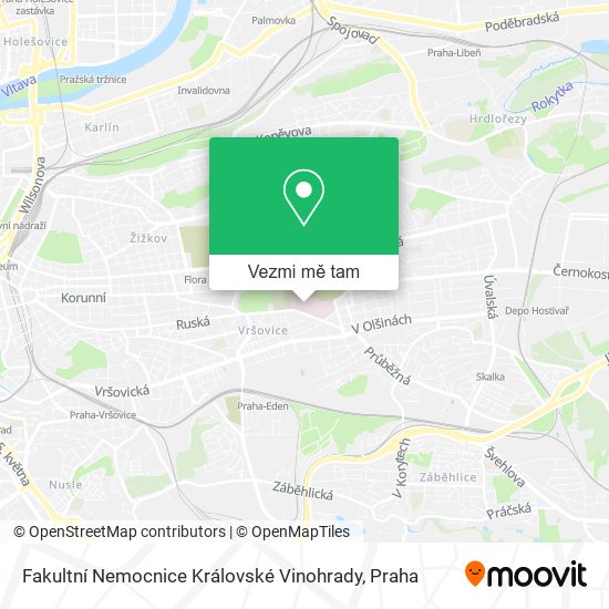 Fakultní Nemocnice Královské Vinohrady mapa