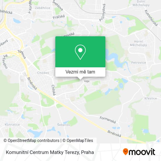 Komunitní Centrum Matky Terezy mapa
