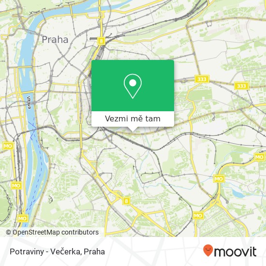 Potraviny - Večerka mapa