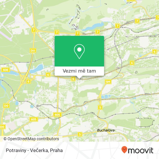 Potraviny - Večerka mapa