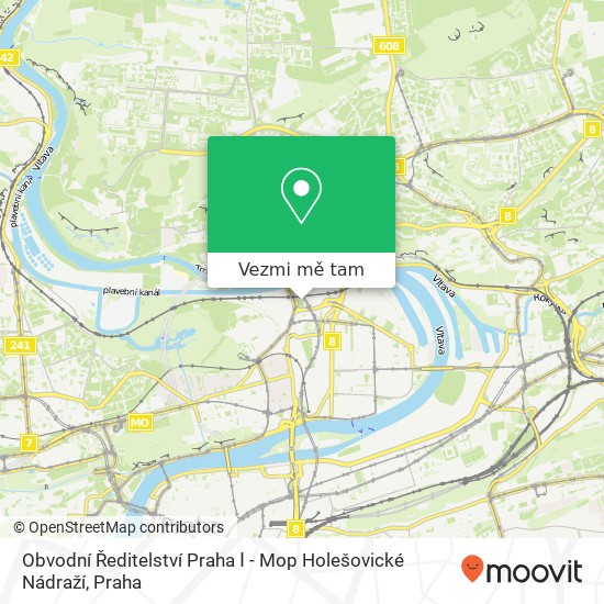 Obvodní Ředitelství Praha Ⅰ - Mop Holešovické Nádraží mapa