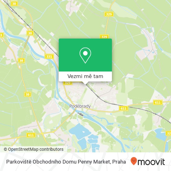 Parkoviště Obchodního Domu Penny Market mapa