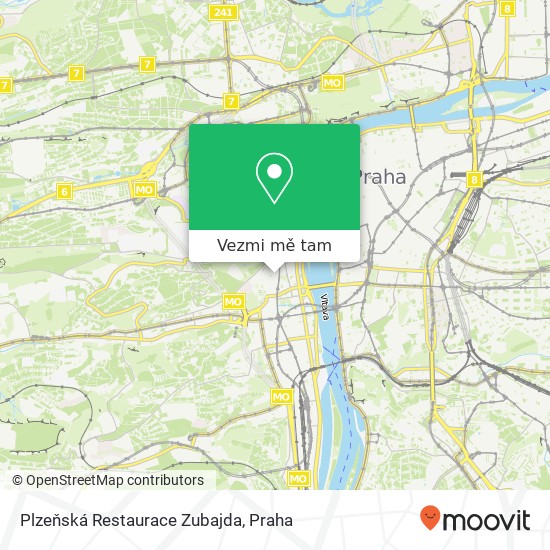 Plzeňská Restaurace Zubajda mapa