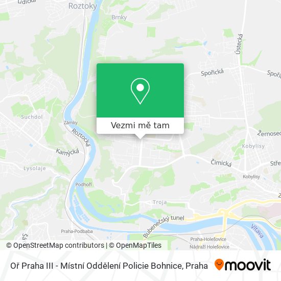 Oř Praha III - Místní Oddělení Policie Bohnice mapa