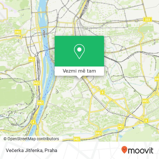 Večerka Jitřenka mapa