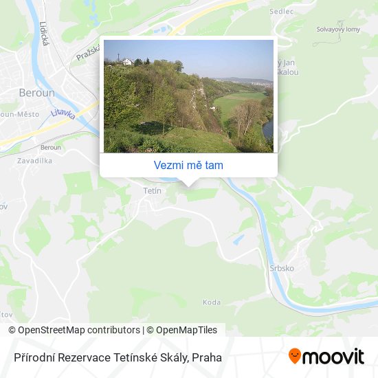 Přírodní Rezervace Tetínské Skály mapa