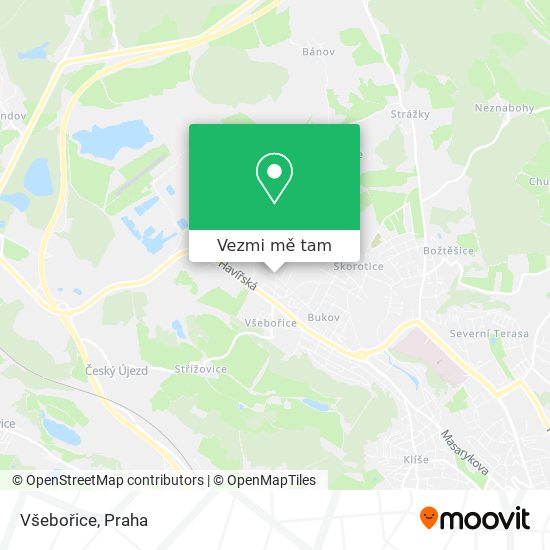 Všebořice mapa