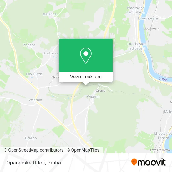 Oparenské Údolí mapa