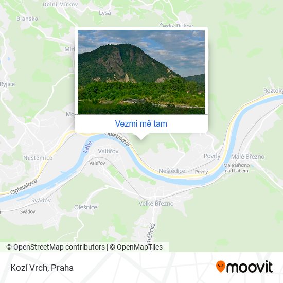 Kozí Vrch mapa