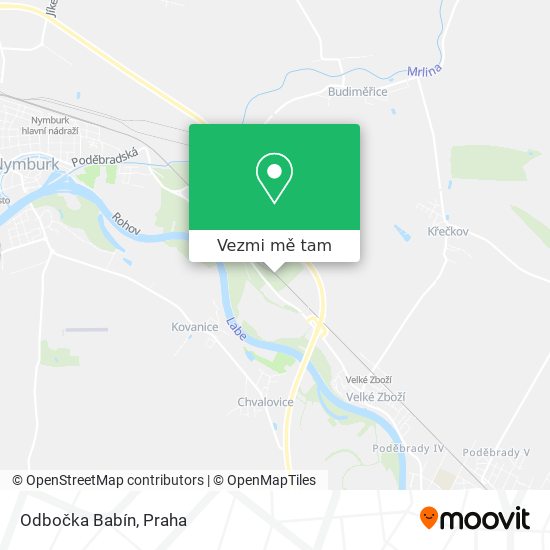 Odbočka Babín mapa