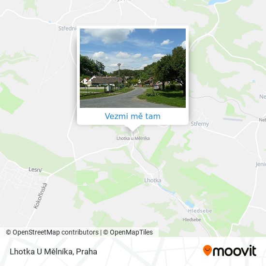 Lhotka U Mělníka mapa