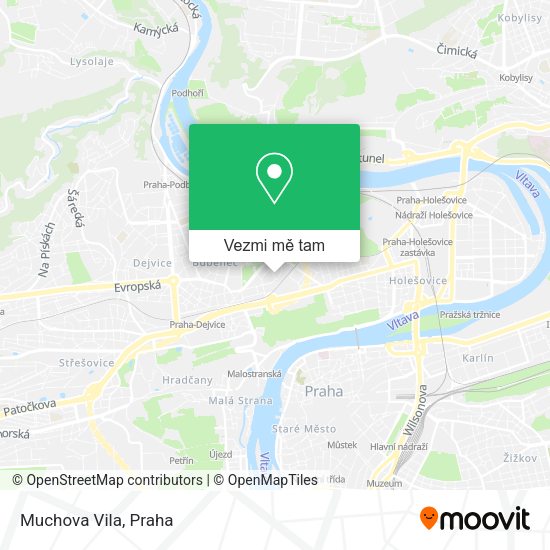 Muchova Vila mapa