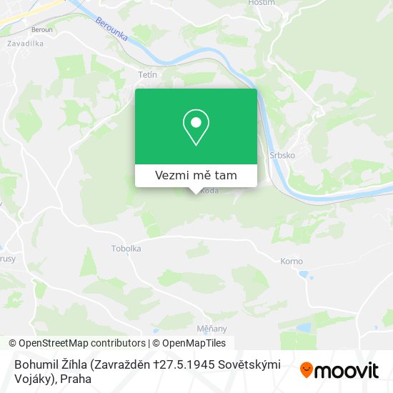 Bohumil Žíhla (Zavražděn †27.5.1945 Sovětskými Vojáky) mapa