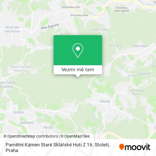 Pamětní Kámen Staré Sklářské Huti Z 16. Století mapa