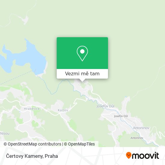 Čertovy Kameny mapa