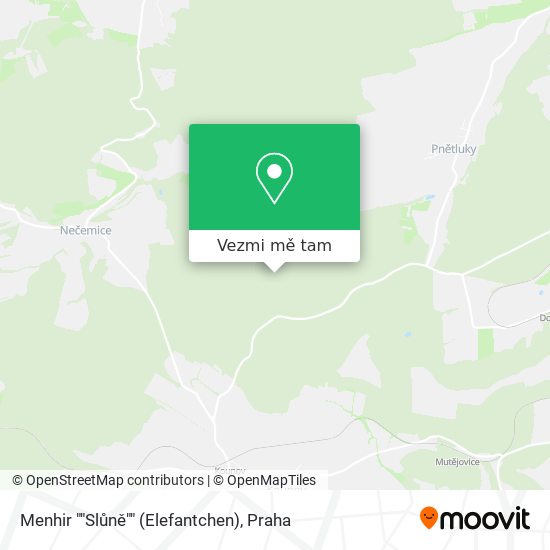 Menhir ""Slůně"" (Elefantchen) mapa