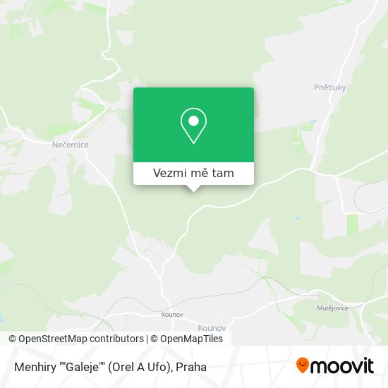 Menhiry ""Galeje"" (Orel A Ufo) mapa