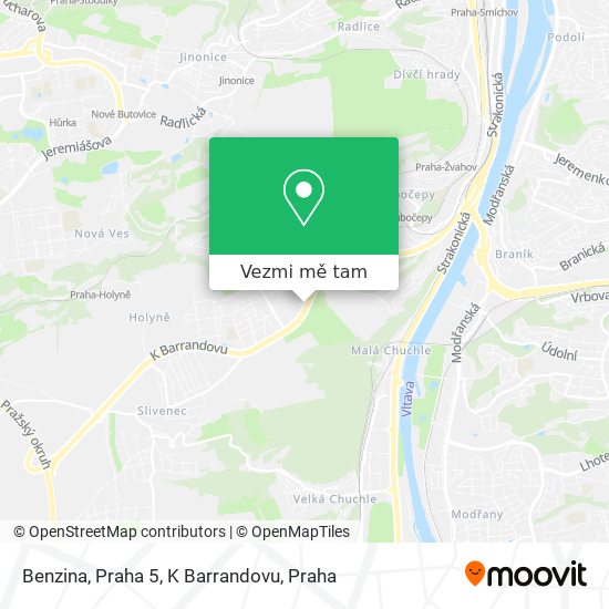 Benzina, Praha 5, K Barrandovu mapa