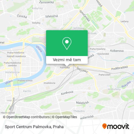 Sport Centrum Palmovka mapa