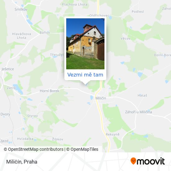 Miličín mapa