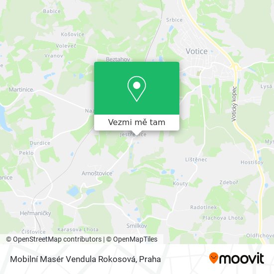 Mobilní Masér Vendula Rokosová mapa