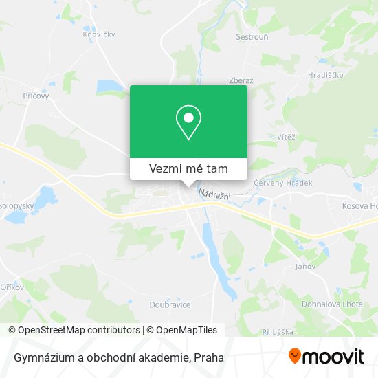 Gymnázium a obchodní akademie mapa