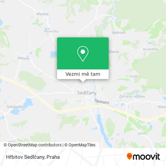 Hřbitov Sedlčany mapa