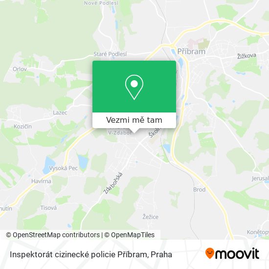 Inspektorát cizinecké policie Příbram mapa