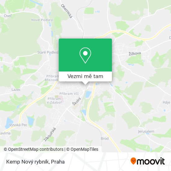 Kemp Nový rybník mapa