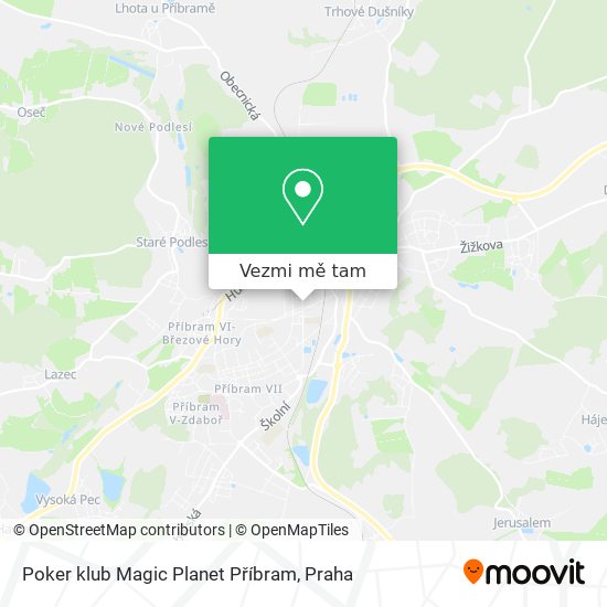 Poker klub Magic Planet Příbram mapa