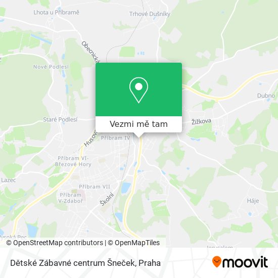 Dětské Zábavné centrum Šneček mapa