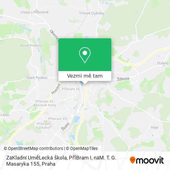 ZáKladní UměLecká škola, PřÍBram I, náM. T. G. Masaryka 155 mapa