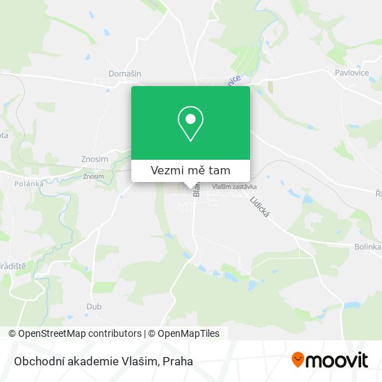 Obchodní akademie Vlašim mapa