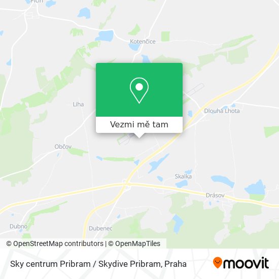 Sky centrum Pribram / Skydive Pribram mapa