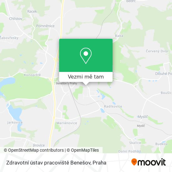 Zdravotní ústav pracoviště Benešov mapa